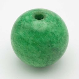 Chinese Green Jade Large Court Bead
