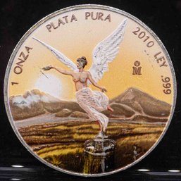 2010 Mexico Libertad Colored 1oz Silver Coin