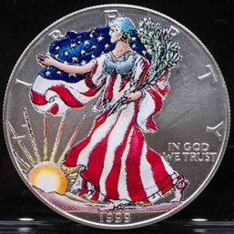 1999 Colorized American Silver Eagle 1oz Coin