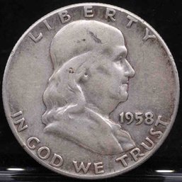 1958 Franklin Silver Half Dollar