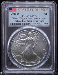 2020S Emergency Issue 1oz American Silver Eagle Coin PCGS MS70