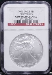 2006 1oz American Silver Eagle Coin NGC Gem Uncirculated