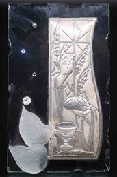 Italian Argento Communion Plaque Sterling Silver By Debora Carlucci With Swarovski Crystal