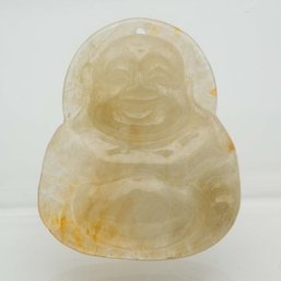 Carved Icy Yellow Jadeite Buddha Pendant