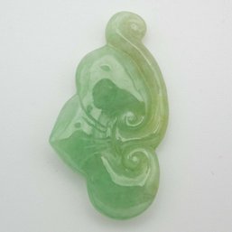Carved Green Jadeite Ruyi Pendant