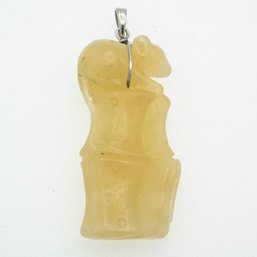 Old Chinese Carved Yellow Jadeite Pendant