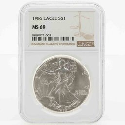1986 1oz American Silver Eagle Coin NGC MS69 003