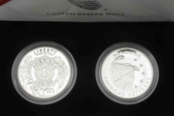 2019 American Legion 100th Anniversary Commemorative Silver Dollar And Medal Set