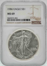 1986 American Eagle Silver Coin NGC MS69