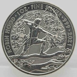 2021 Robin Hood British 1oz Silver Coin