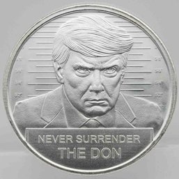 Donald Trump Mug Shot Never Surrender 1oz Silver Round