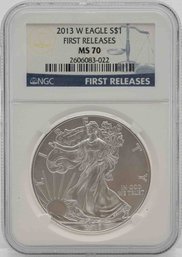 2013 American Silver Eagle 1oz Silver Coin First Strike NGC MS70