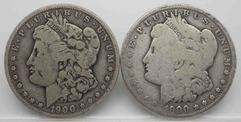 1900O Set Of 2 Morgan Silver Dollar