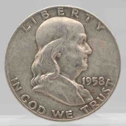 1958 Franklin Silver Half Dollar