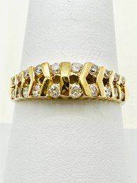 14KT Yellow Gold Natural Diamond Ring Size 9 - J11730
