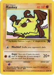 Mankey Vintage Pokemon Card Team Rocket Set