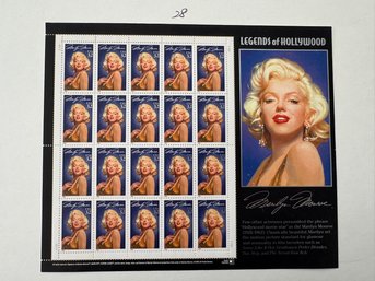 Marilyn Monroe Legends Of Hollywood Full Stamp Sheet Mint