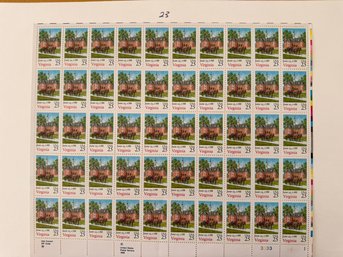 June 25th 1788 Virginia Full Stamp Sheet USPS 1988