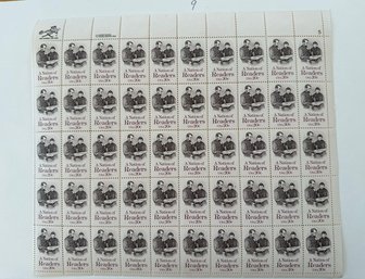 A Nation Of Readers 20c Full Stamp Sheet USPS 1982