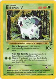 Nidoran Vintage Pokemon Card Base Set 2