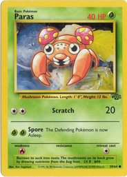 Paras Vintage Pokemon Card Jungle