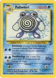 Poliwhirl Vintage Pokemon Card Base Set 2