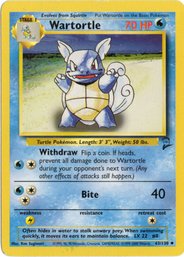 Wartortle Vintage Pokemon Card Base Set 2