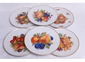 Set Of 6 JWK Germany Fruit Porcelain Plates