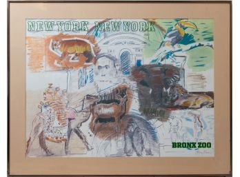 Larry Rivers Poster On Paper 'Bronx Zoo'