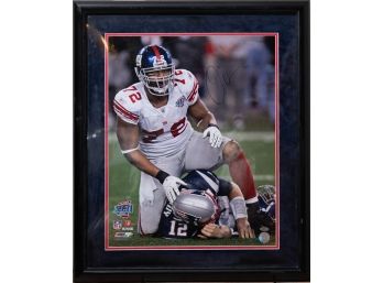 Football Signed Photo On Paper 'Osi Umenyiora On Top Of Brady'