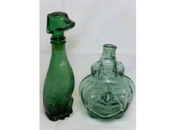 Set Of 2 Glass Bottles