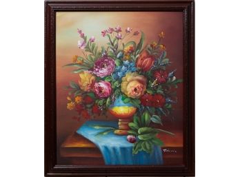 Decor Oil On Canvas 'Flowers In Vase'