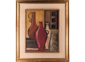 Vintage Modernist Oil On Board 'Still Life'