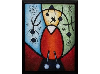 Contemporary After Miro Oil On Canvas 'Birth Of Day'