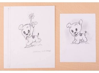 A Pair Of Original Myron Waldman Pencils 'Pudgy 2'