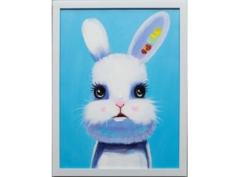 Contemporary Modernist Acrylic On Canvas 'Rabbit'