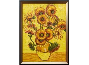 Contemporary After Van Gogh Acrylic On Canvas 'Sunflowers 2'