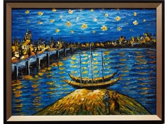Contemporary After Van Gogh Acrylic On Canvas 'Starry Night 2'