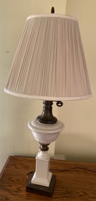 Vintage White And Brass Ceramic Lamp
