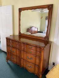 Vintage French Provincial Dresser With Mirror