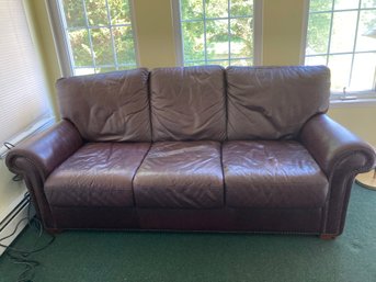 Brown Leather Couch/sleeper