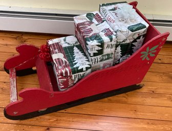Handmade Wooden Sled With Presents