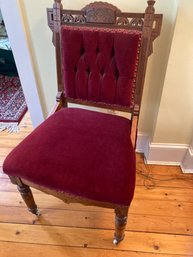 Vintage Red Tufted Back  Chair