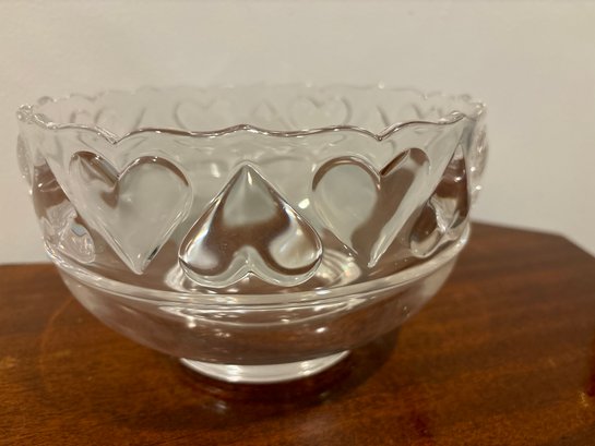 Tiffany Crystal Glass Heart Bowl