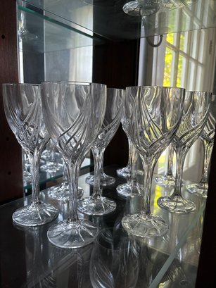 Set Of 11 Lenox Crystal Glasses