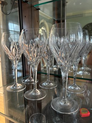 Set Of 9 Lenox Crystal Glasses 7.5' Inches Tall