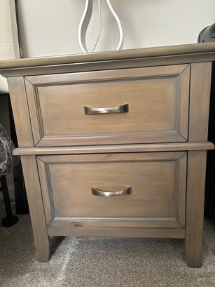 Nightstand With Silver Pulls