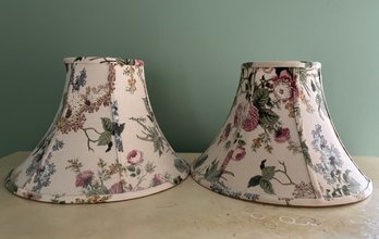 2 Fabric Covered Bell Lampshades