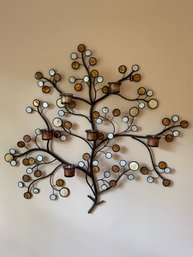 Shimmering Tree Wall Art And Candle Holder