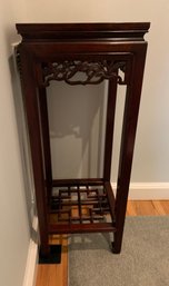 Vintage Carved Rosewood Pedestal Display Stand